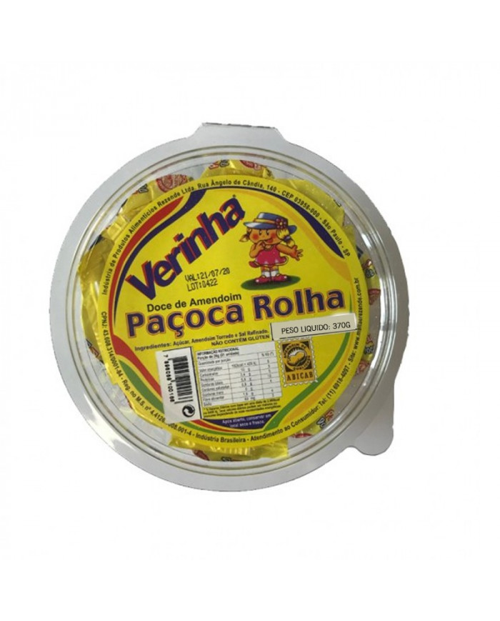 YOKI Pacoquinha Doce de Amendoim Rolha 1.25 kg. | Ground Peanut Candy Roll  2.75 lbs. - 56 Rolls. Gluten Free.